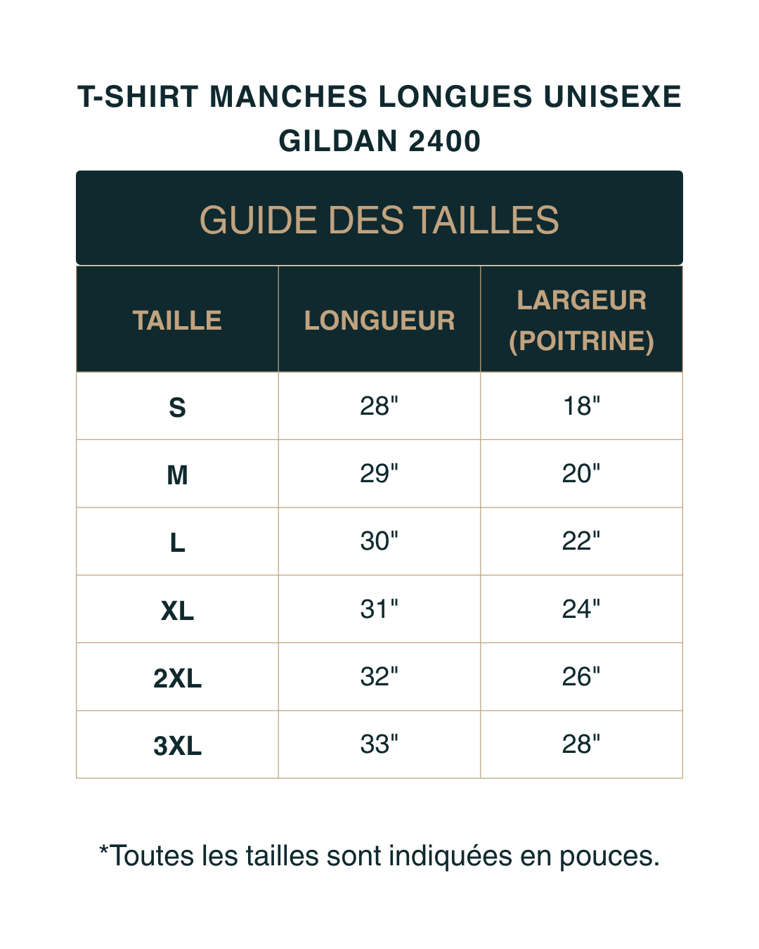 T-shirt unisexe manches longues | Robuste & Polyvalent | Gildan 2400 Ultra Cotton | 28 couleurs disponibles