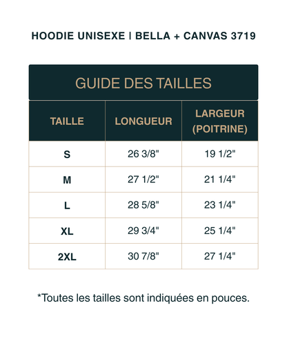 Hoodie Unisexe | Ultra Doux & Moderne | BELLA + CANVAS 3719 | 36 couleurs disponibles